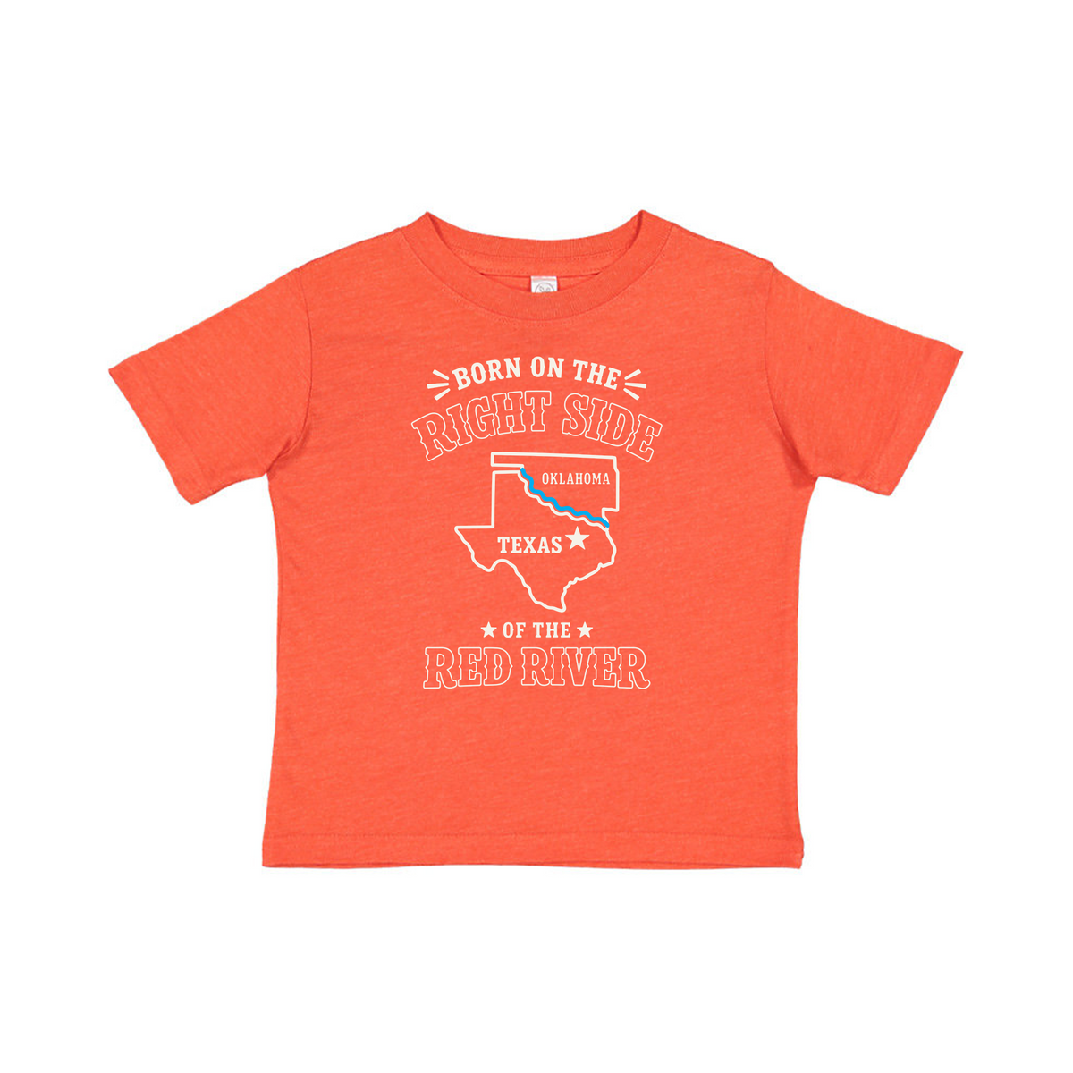Born on the Right Side of the Red River Toddler T-Shirt – Rabbit Skins Vintage Orange