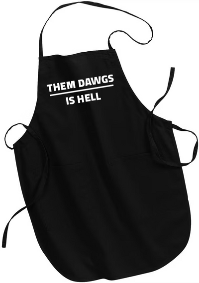 Black Them Dawgs Is Hell BBQ apron for Georgia football tailgates