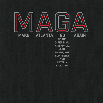 Close-up of Make Atlanta Go Again artwork on Black Comfort Colors fabric