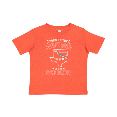 Born on the Right Side of the Red River Toddler T-Shirt – Rabbit Skins Vintage Orange