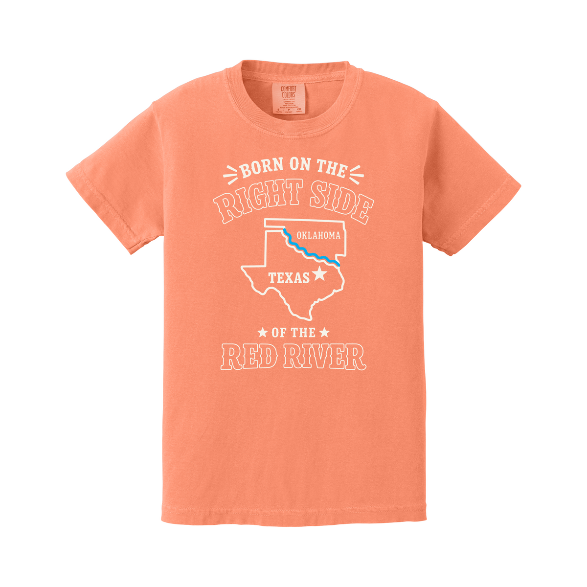Born on the Right Side of the Red River Comfort Colors Youth T-Shirt