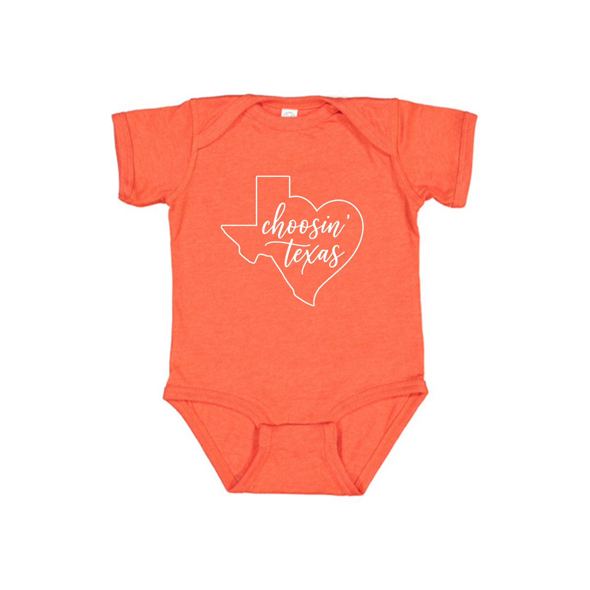 Choosin’ Texas Baby Bodysuit Onesie – Vintage Orange