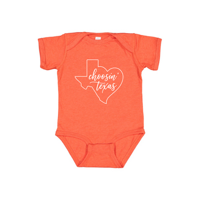 Choosin’ Texas Baby Bodysuit Onesie – Vintage Orange