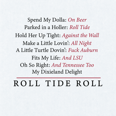 Close-up of Dixieland Delight artwork on White Comfort Colors fabric
