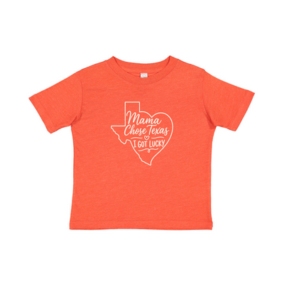 Mama Chose Texas, I Got Lucky Toddler T-Shirt – Rabbit Skins Vintage Orange