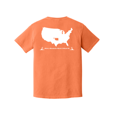 Texas Wonderful World rivalry design on White Comfort Colors T-shirt